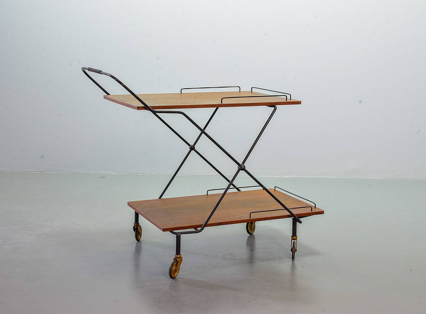 Scandinavian Minimalistic Foldable and Mobile Teak Tea Trolley Denmark 50S