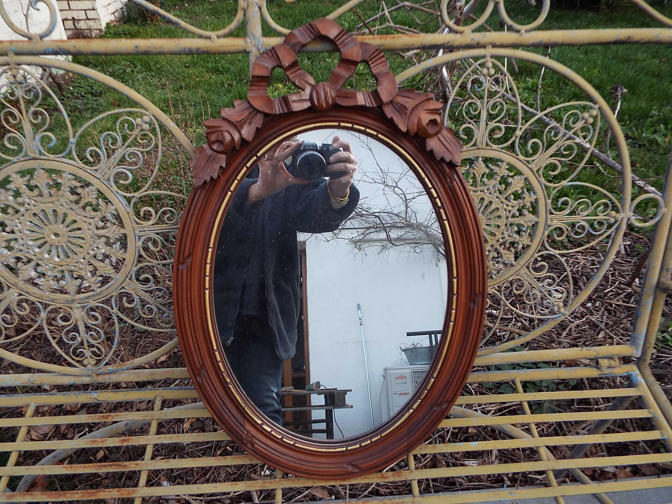 Oval wooden mirror Louis XVI style 54cmx37cm