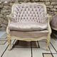 Paire de fauteuil bergère en soie 1960"
