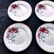 4 St Amand dinner plates with red carnation decoration