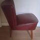 Burgundy leatherette cocktail chair, circa 1958