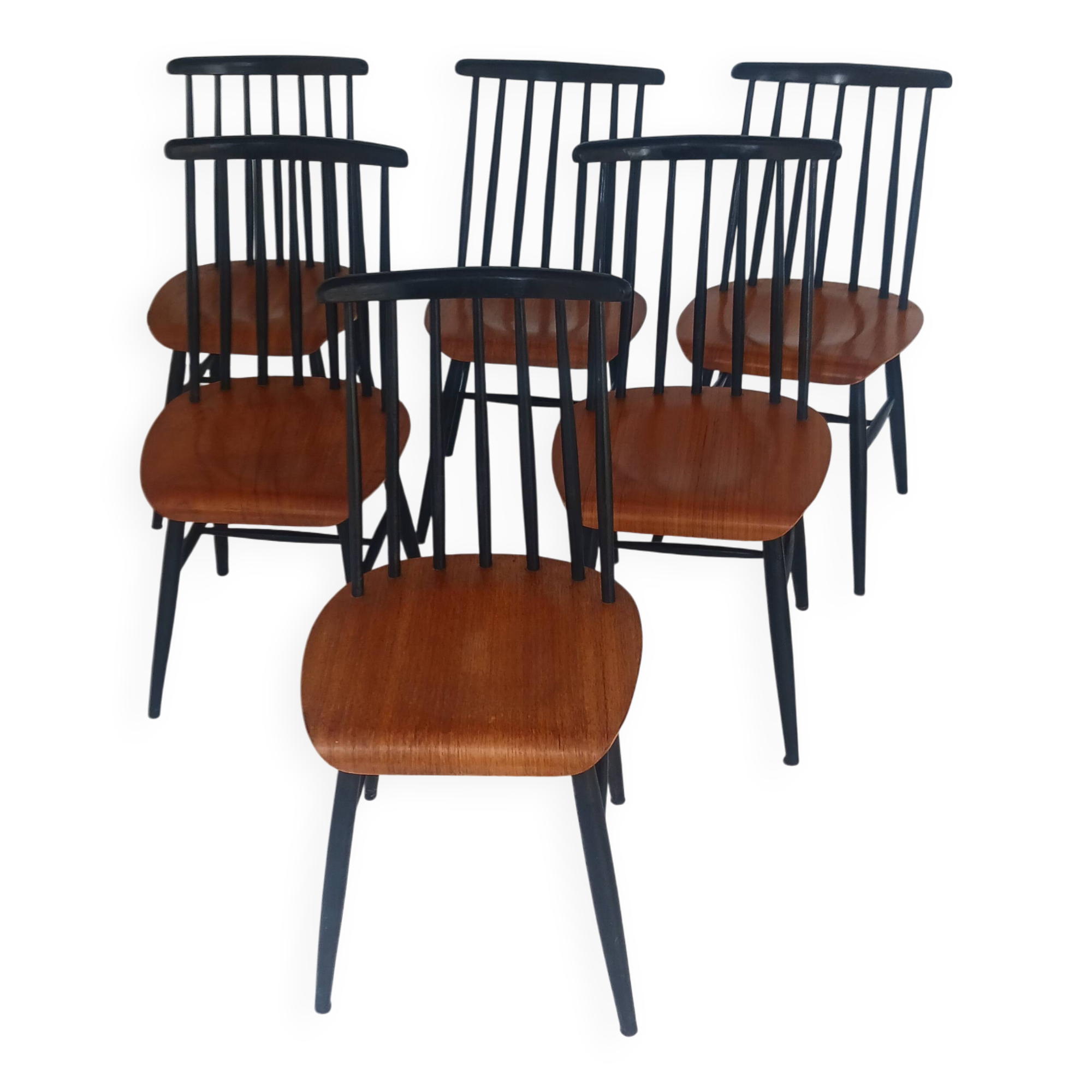 set of 6 Ilmari Tapiovaara Fanette chairs