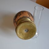 19th c. longwy earthenware oil lamp
