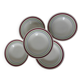 5 vintage porcelain soup plates 220501