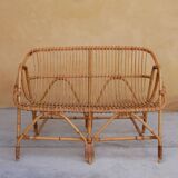 Vintage rattan bench