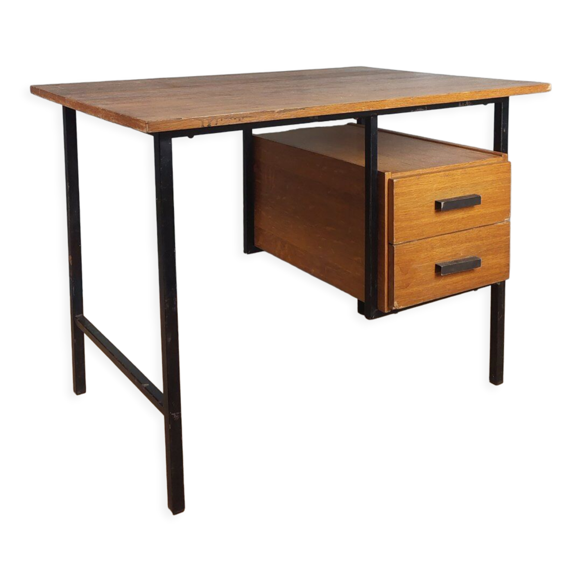 Vintage wood and iron desk