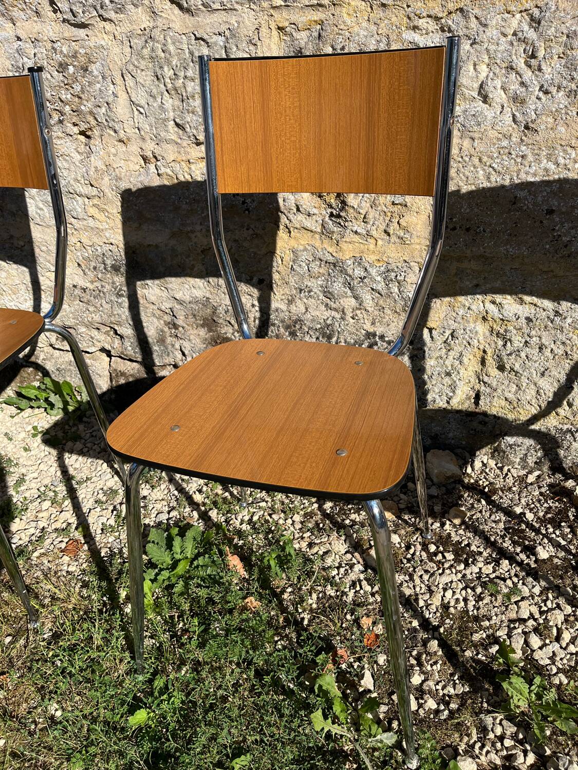 Lot de 4 chaises Formica pieds compas