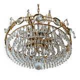 Crystal brass chandelier with 7 levels, attributed to Palwa, 1970s.