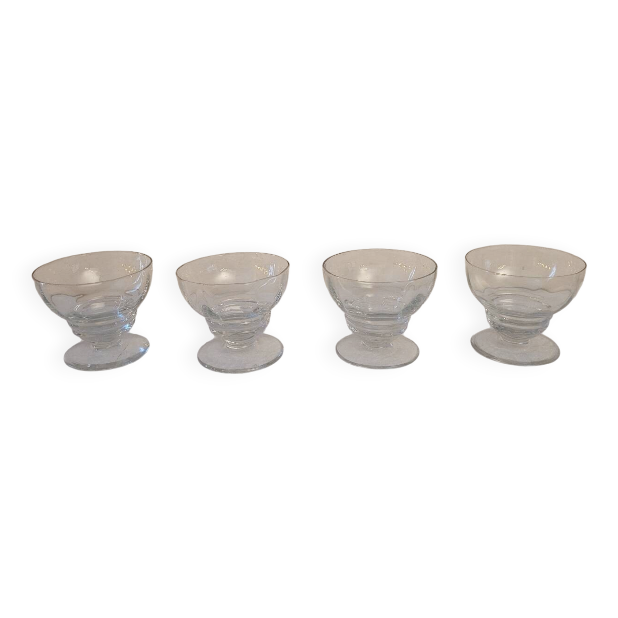 4 pressed glass cups – France – 1950s–1960s