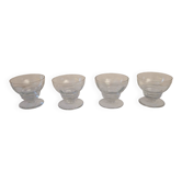 4 coupes en verre pressé – France – années 1950–1960