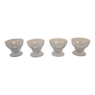 4 pressed glass cups – France – 1950s–1960s