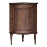 Encoignure ancienne en bois, meuble d'angle avec porte galbée