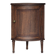 Antique wooden corner cabinet with a curved door.