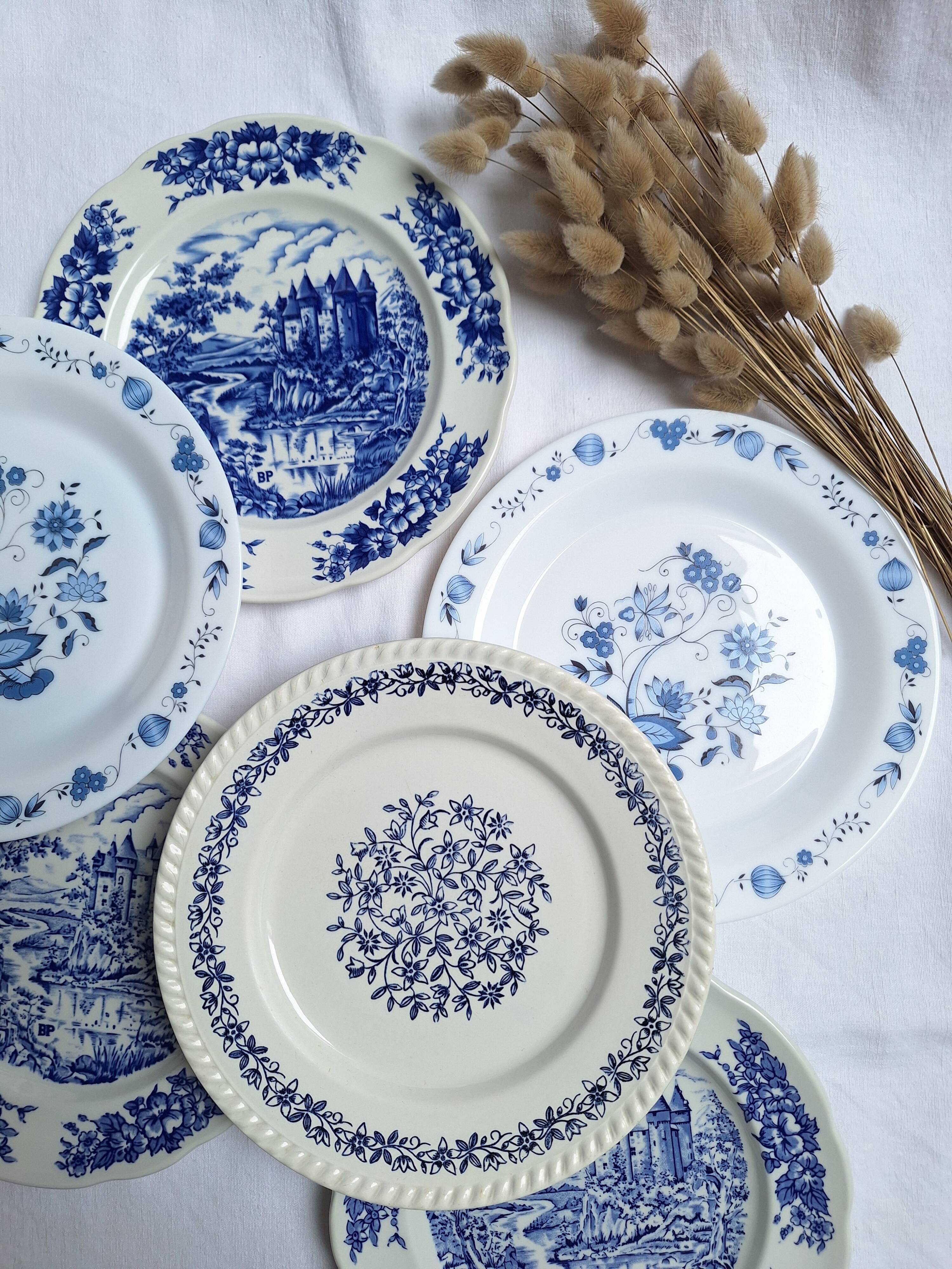 Vintage blue dinner plates
