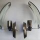 Pair of vintage art deco style glass wall sconces