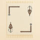Ecru Berber rug with symbolic corner patterns.