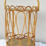 Portable bar bottle holder in rattan