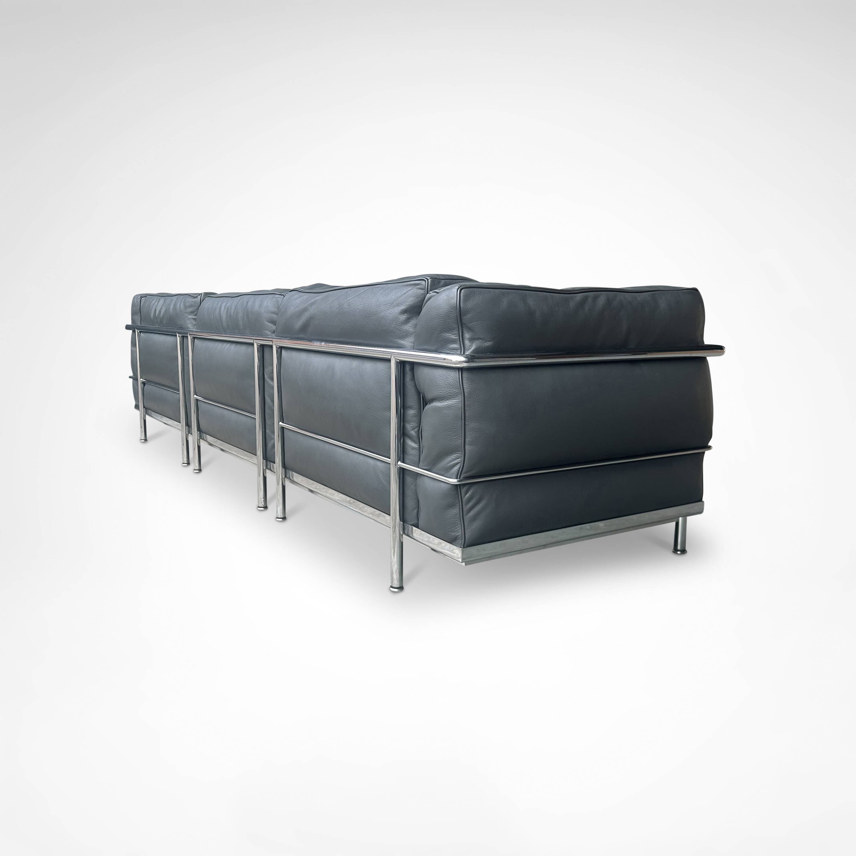 LC3 down cushions Y extra leather 3-seater sofa by Le Corbusier Cassina 90s