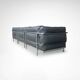 LC3 down cushions Y extra leather 3-seater sofa by Le Corbusier Cassina 90s