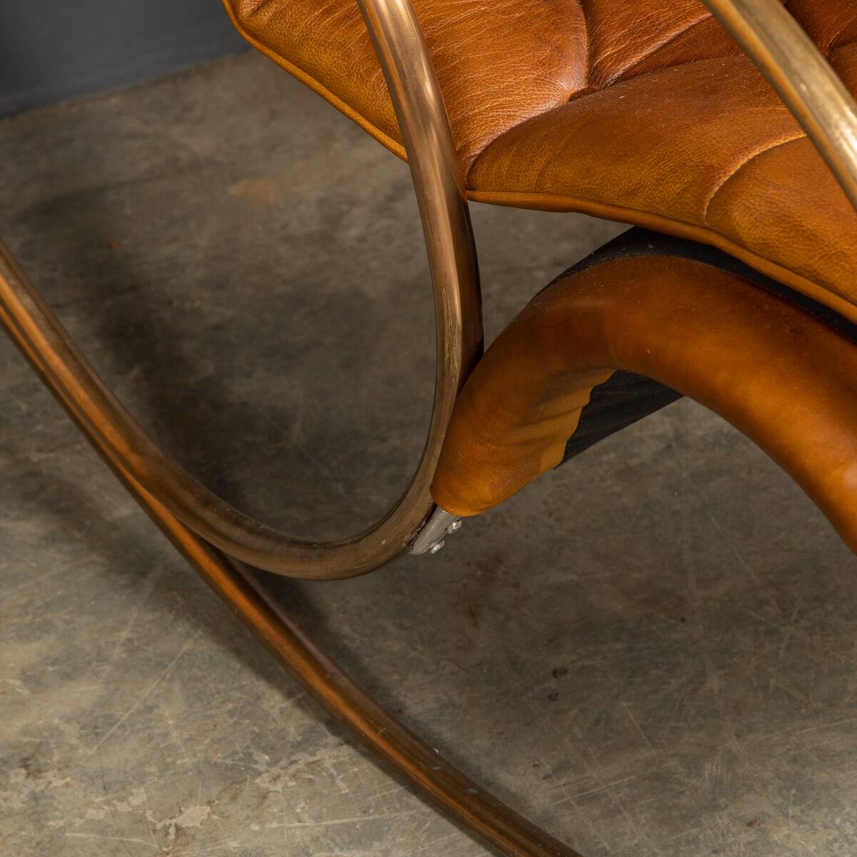 Mid 20thc british made pair of leather rocking chairs c.1950