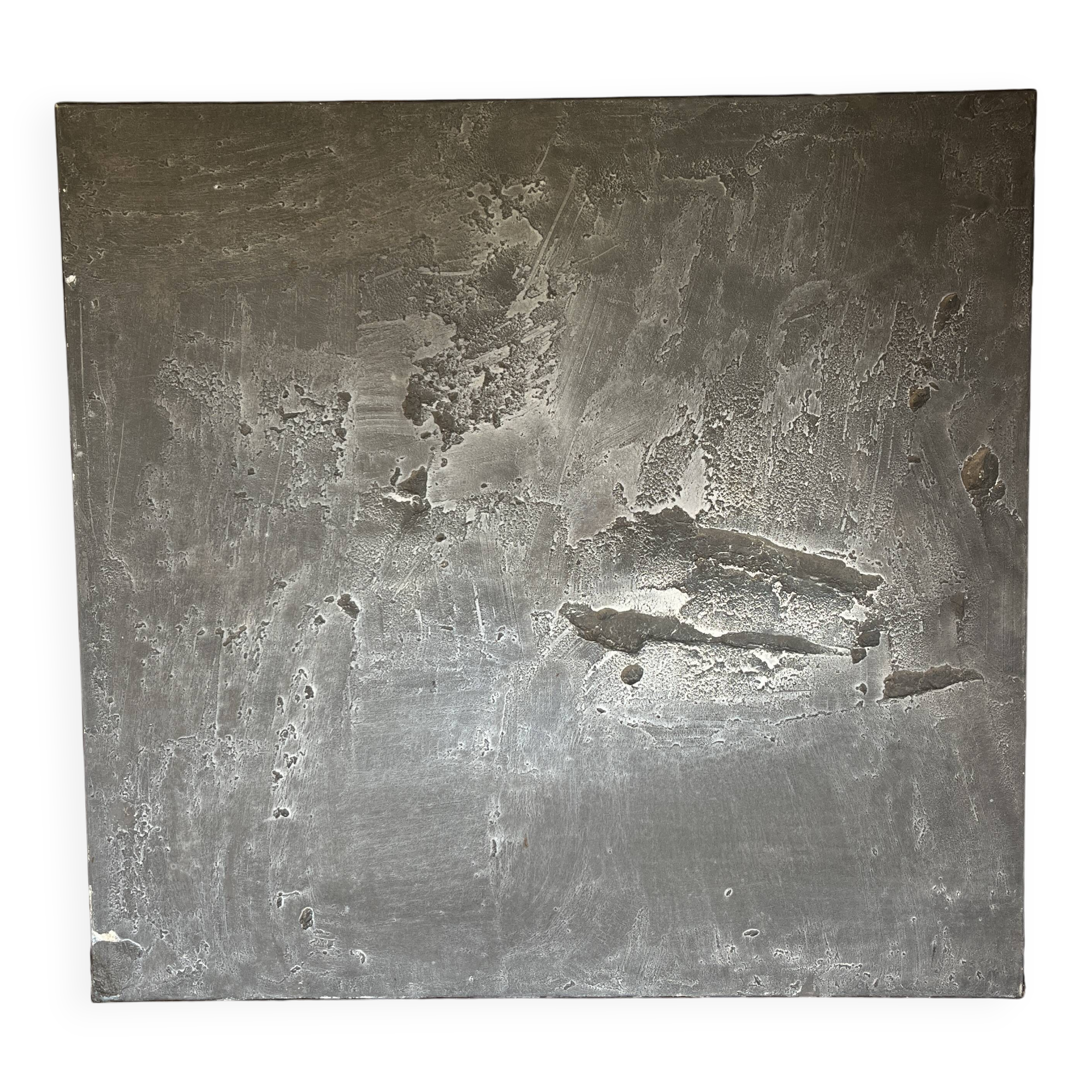 Brutalist abstract painting, louis-marie londot, oil on canvas 1964