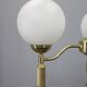 1970s Czechoslovak floor lamp in brass with milky glass shades