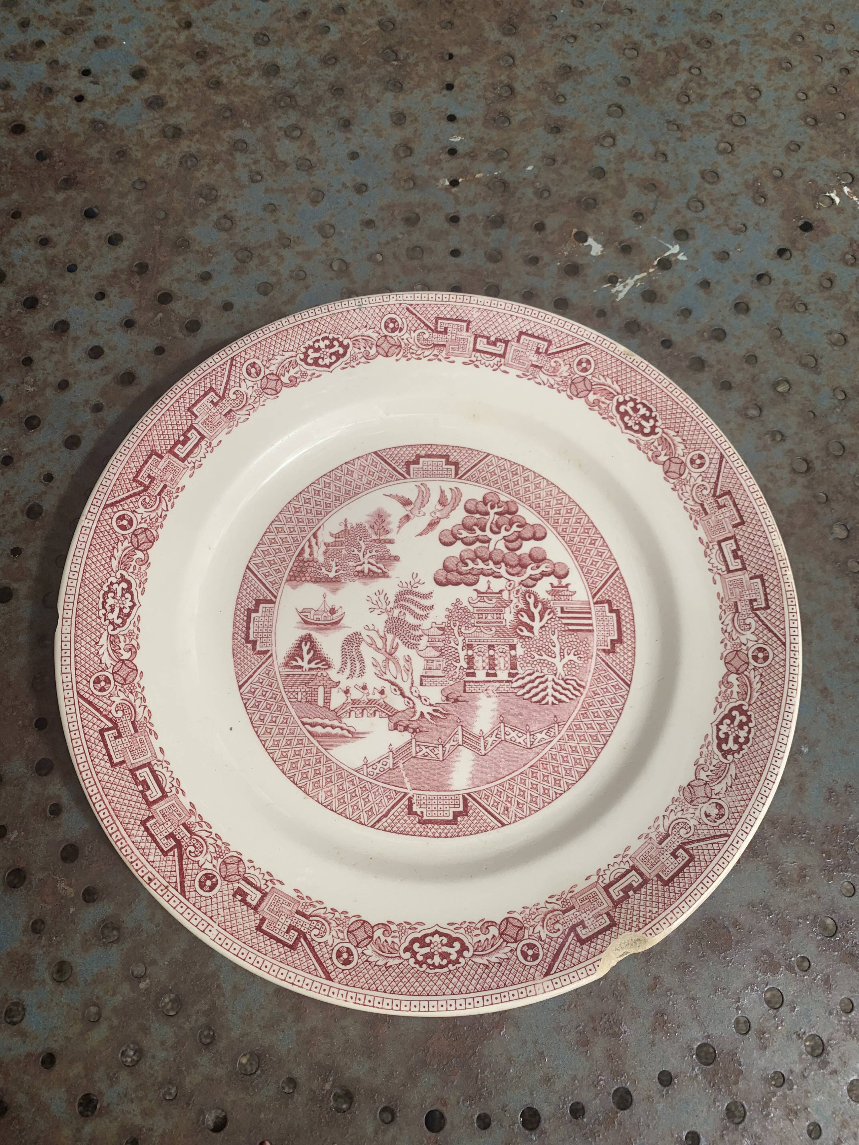 Iron earth cake dish, willow, hamage moulin des loups, north, old