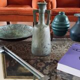 Art Deco green iridescent vase, Montieres France 1930s