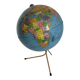 Vintage 1960 terrestrial globe by Taride, gold metal tripod - 28 cm