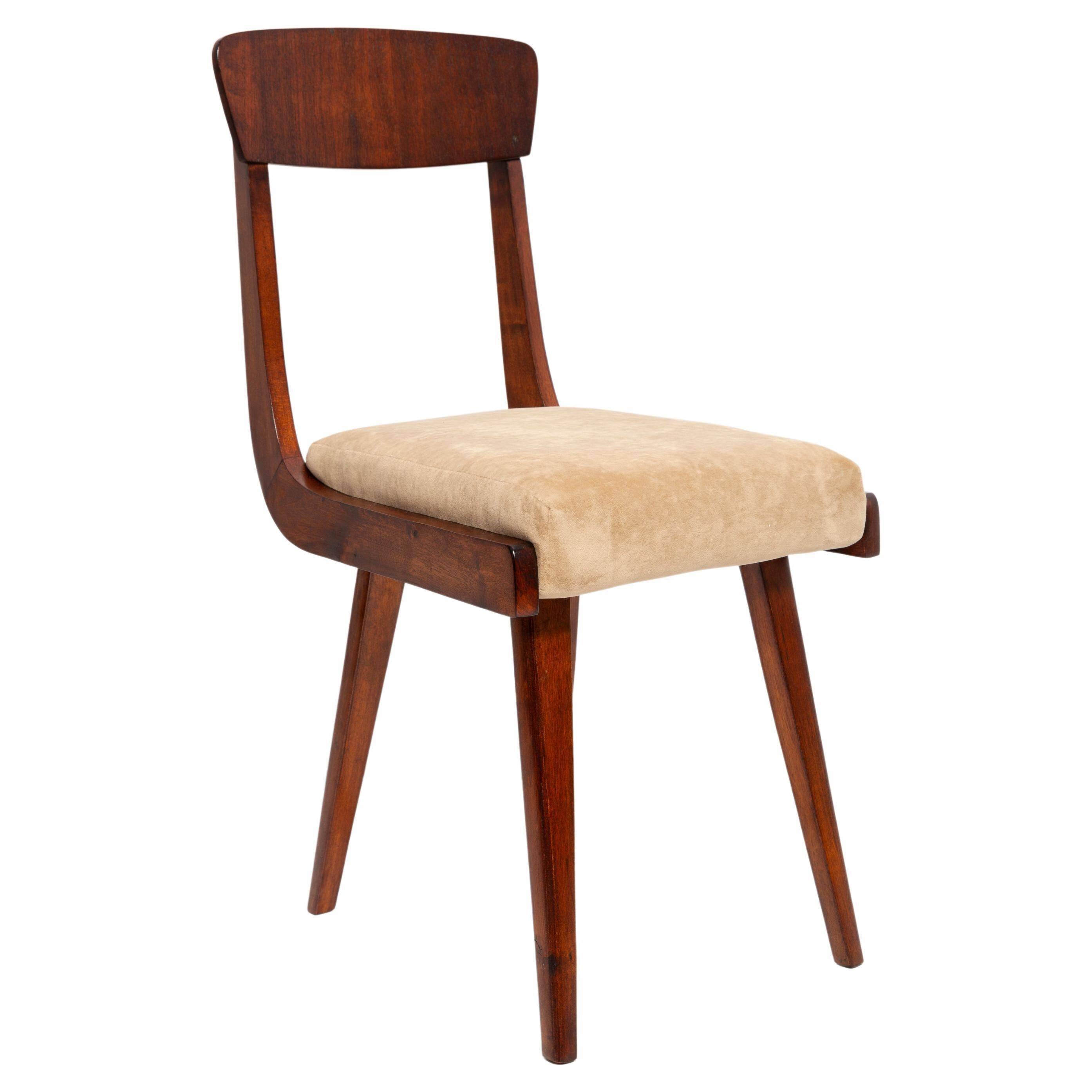 Mid-Century Gazelle beige chair in wood, Europe, 1960s