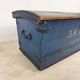 Antique Blue Painted Wooden Chest – Dated 1871