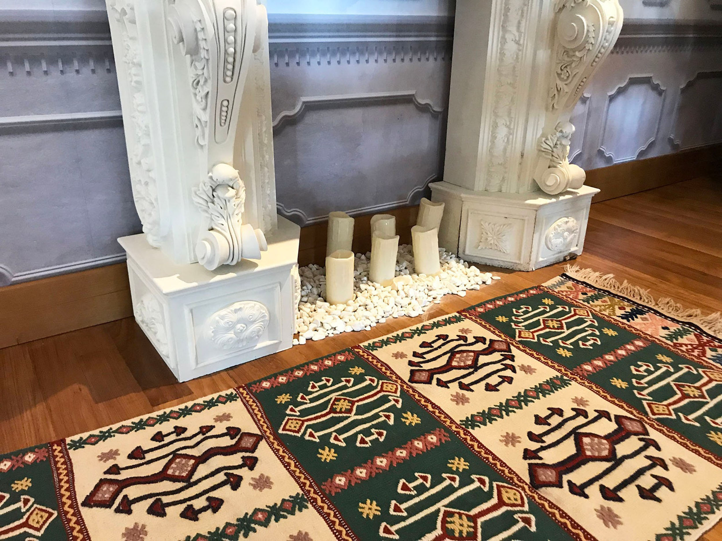 Handmade kilim runner rug with traditional design