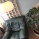 Fauteuil cuir vert anglais 1980
