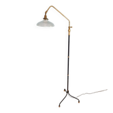 Lampadaire articulé, pied tripode, Mid-century, France, 1950