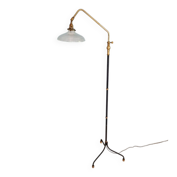 Lampadaire articulé, pied tripode, Mid-century, France, 1950