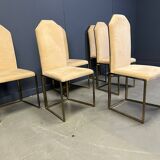 Vintage brass dining chairs by Belgochrom, 1970s