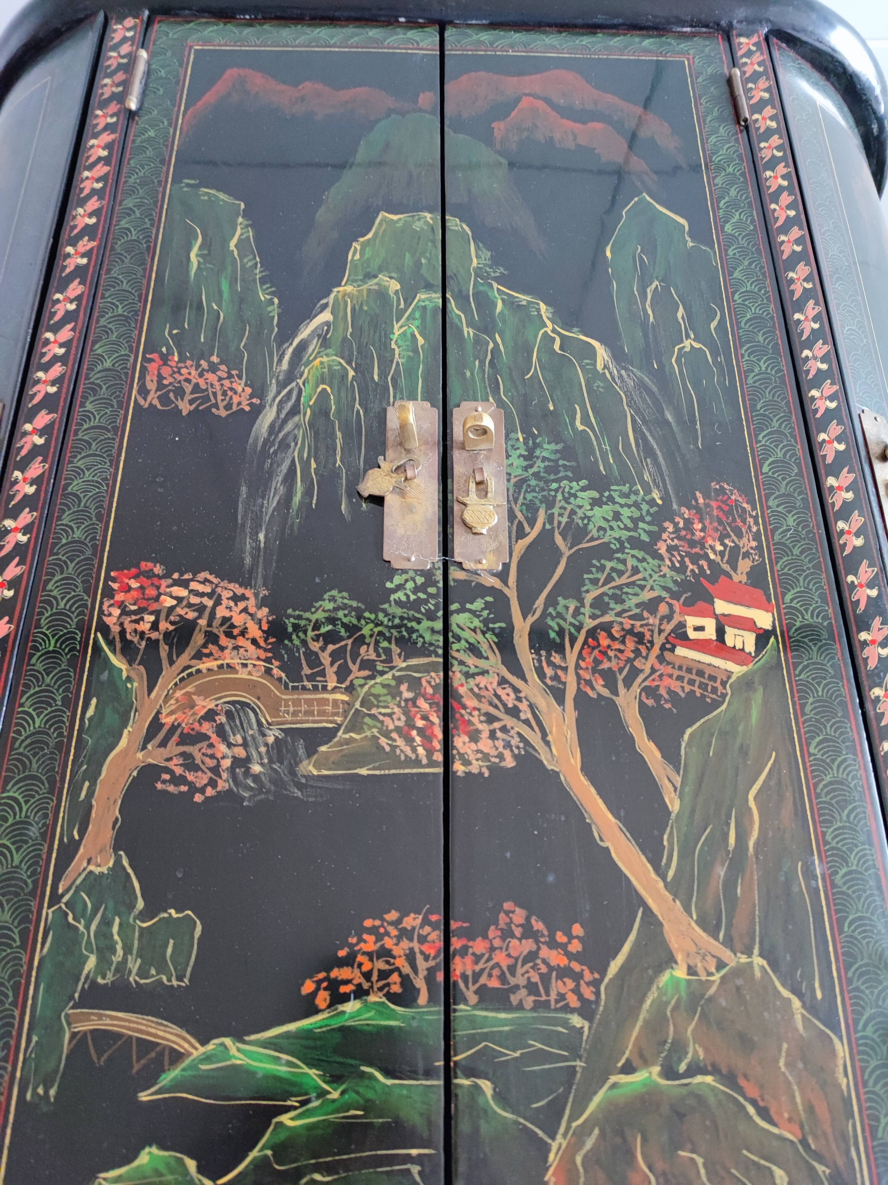 Japanese bar furniture painted and lacquered