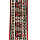 Handmade vintage runner rug red wool turkish area rug - 81x200cm