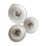 Lot of 3 serving dishes old in half porcelain Badonviller