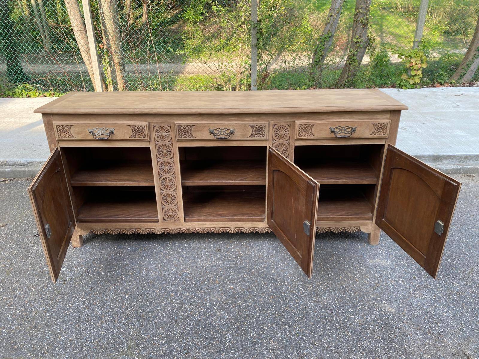 Breton buffet enfilade Art Deco 215cm 19th century