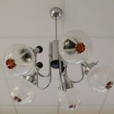 Chandelier with 5 arms of lights, Mazzega style, 1970
