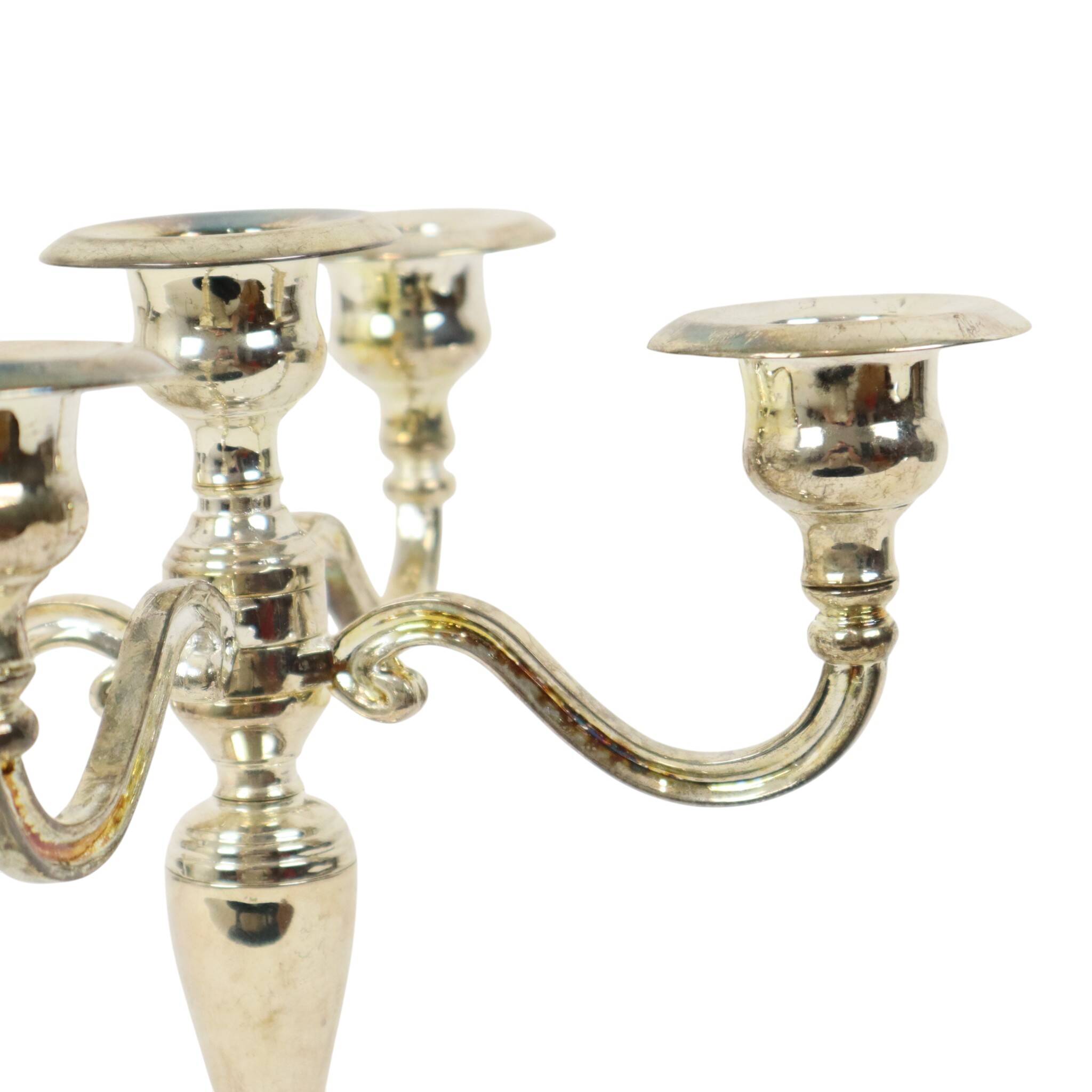 Vintage Candlestick Silver-Plated Metal Adjustable 20cm