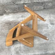 Series of 10 casala children's chairs in vintage light wood