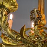 Golden bronze lustre 8 bras de lumière, france first half of the 19th century