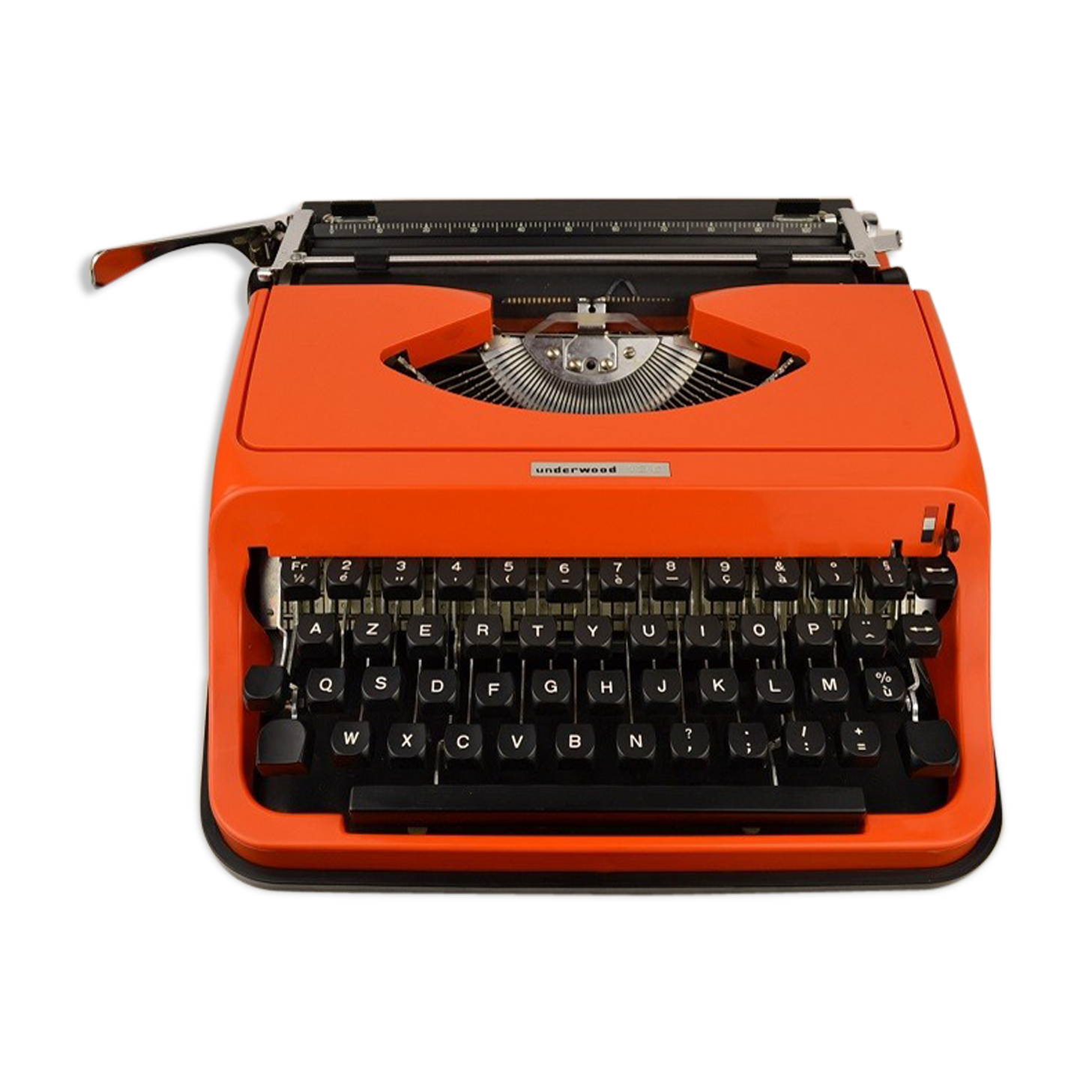 Machine à écrire orange Underwood 130 - vintage 70