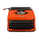 Machine à écrire orange Underwood 130 - vintage 70