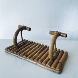 Rattan coat rack
