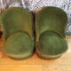 Pair of green toad armchairs