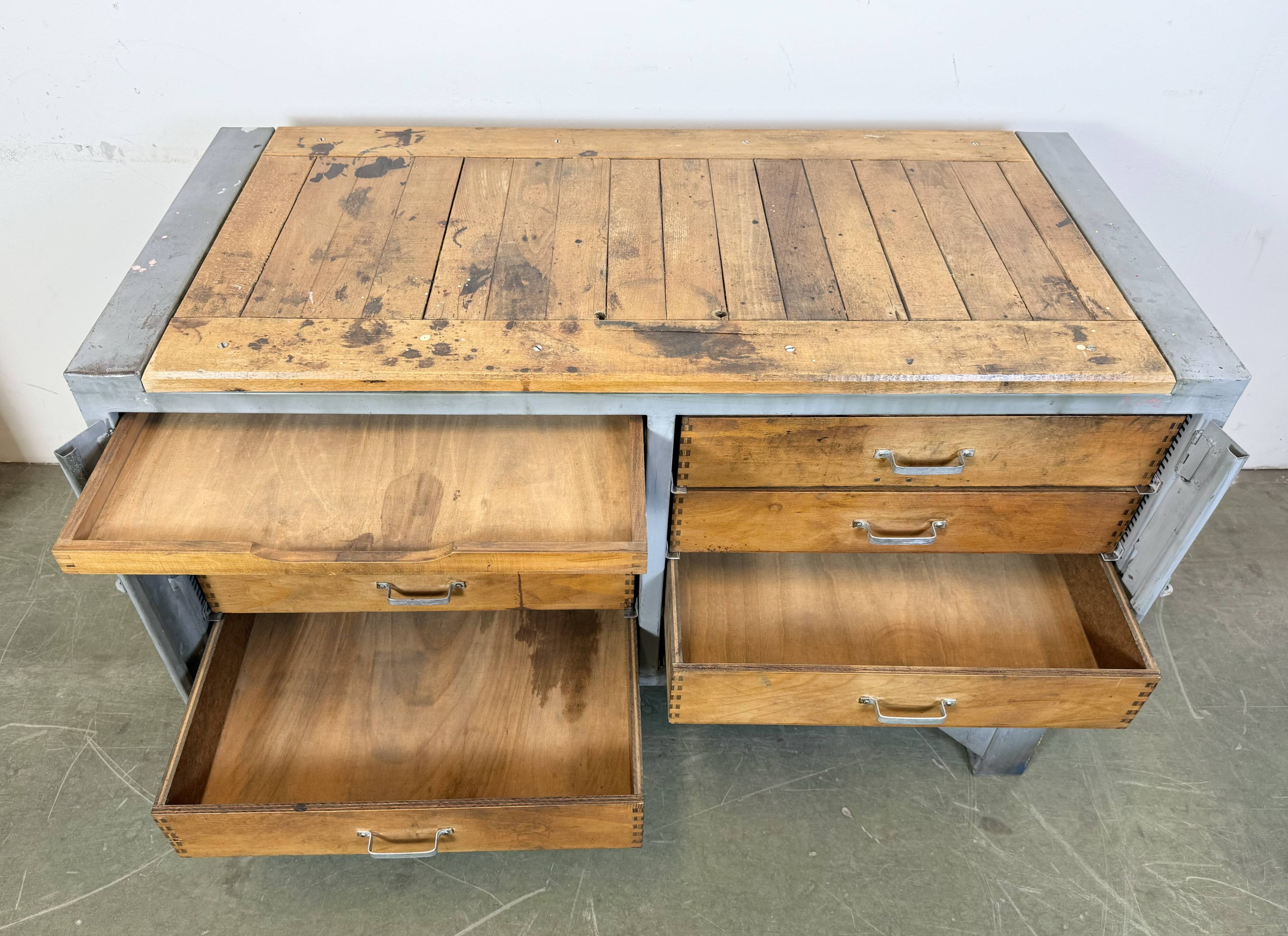 Vintage Grey Industrial Chest of Drawers, 1960s