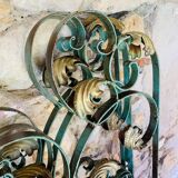 Screen, Art Deco wrought iron with floral decorations circa 30's